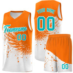 Custom White Orange Wing Pattern Sports Uniform Basketball Jersey | BuyFootballJersey
