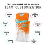 Custom White Orange Wing Pattern Sports Uniform Basketball Jersey | BuyFootballJersey