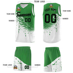 Custom White Kelly Green Wing Pattern Sports Uniform Basketball Jersey | BuyFootballJersey