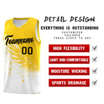 Custom White Gold Wing Pattern Sports Uniform Basketball Jersey | BuyFootballJersey