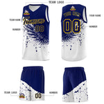 Custom White Navy Wing Pattern Sports Uniform Basketball Jersey | BuyFootballJersey