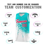 Custom White Aqua Wing Pattern Sports Uniform Basketball Jersey | BuyFootballJersey