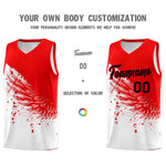 Custom White Light Red Wing Pattern Sports Uniform Basketball Jersey | BuyFootballJersey