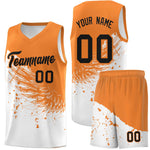 Custom White Gold Orange Wing Pattern Sports Uniform Basketball Jersey | BuyFootballJersey