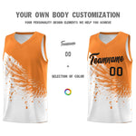 Custom White Gold Orange Wing Pattern Sports Uniform Basketball Jersey | BuyFootballJersey