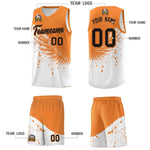 Custom White Gold Orange Wing Pattern Sports Uniform Basketball Jersey | BuyFootballJersey