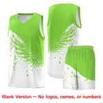 Custom White Fluorescent Green Wing Pattern Sports Uniform Basketball Jersey | BuyFootballJersey