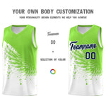Custom White Fluorescent Green Wing Pattern Sports Uniform Basketball Jersey | BuyFootballJersey