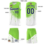 Custom White Fluorescent Green Wing Pattern Sports Uniform Basketball Jersey | BuyFootballJersey