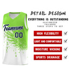 Custom White Fluorescent Green Wing Pattern Sports Uniform Basketball Jersey | BuyFootballJersey