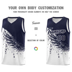 Custom White Navy Wing Pattern Sports Uniform Basketball Jersey | BuyFootballJersey