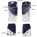 Custom White Navy Wing Pattern Sports Uniform Basketball Jersey | BuyFootballJersey