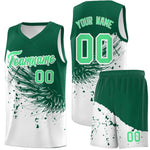 Custom White Kelly Green Wing Pattern Sports Uniform Basketball Jersey | BuyFootballJersey