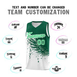 Custom White Kelly Green Wing Pattern Sports Uniform Basketball Jersey | BuyFootballJersey