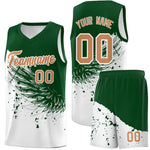 Custom White Green Wing Pattern Sports Uniform Basketball Jersey | BuyFootballJersey