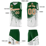 Custom White Green Wing Pattern Sports Uniform Basketball Jersey | BuyFootballJersey