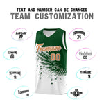 Custom White Green Wing Pattern Sports Uniform Basketball Jersey | BuyFootballJersey
