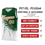 Custom White Green Wing Pattern Sports Uniform Basketball Jersey | BuyFootballJersey