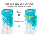 Custom White Sky Blue Wing Pattern Sports Uniform Basketball Jersey | BuyFootballJersey