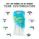 Custom White Sky Blue Wing Pattern Sports Uniform Basketball Jersey | BuyFootballJersey