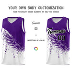Custom White Purple Wing Pattern Sports Uniform Basketball Jersey | BuyFootballJersey
