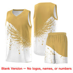 Custom White Old Gold Wing Pattern Sports Uniform Basketball Jersey | BuyFootballJersey