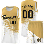 Custom White Old Gold Wing Pattern Sports Uniform Basketball Jersey | BuyFootballJersey