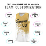 Custom White Old Gold Wing Pattern Sports Uniform Basketball Jersey | BuyFootballJersey