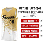Custom White Old Gold Wing Pattern Sports Uniform Basketball Jersey | BuyFootballJersey