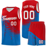 Custom Royal Red Wing Pattern Sports Uniform Basketball Jersey | BuyFootballJersey