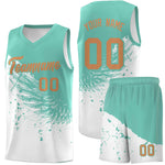 Custom White Bright Green Wing Pattern Sports Uniform Basketball Jersey | BuyFootballJersey