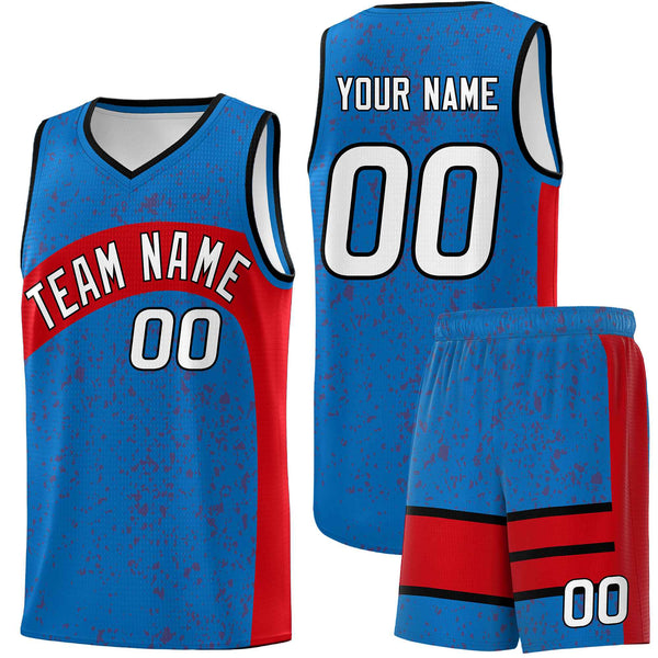 Custom Royal Red Dot Graffiti Pattern Irregular Team Names Sports Uniform Basketball Jersey | BuyFootballJersey