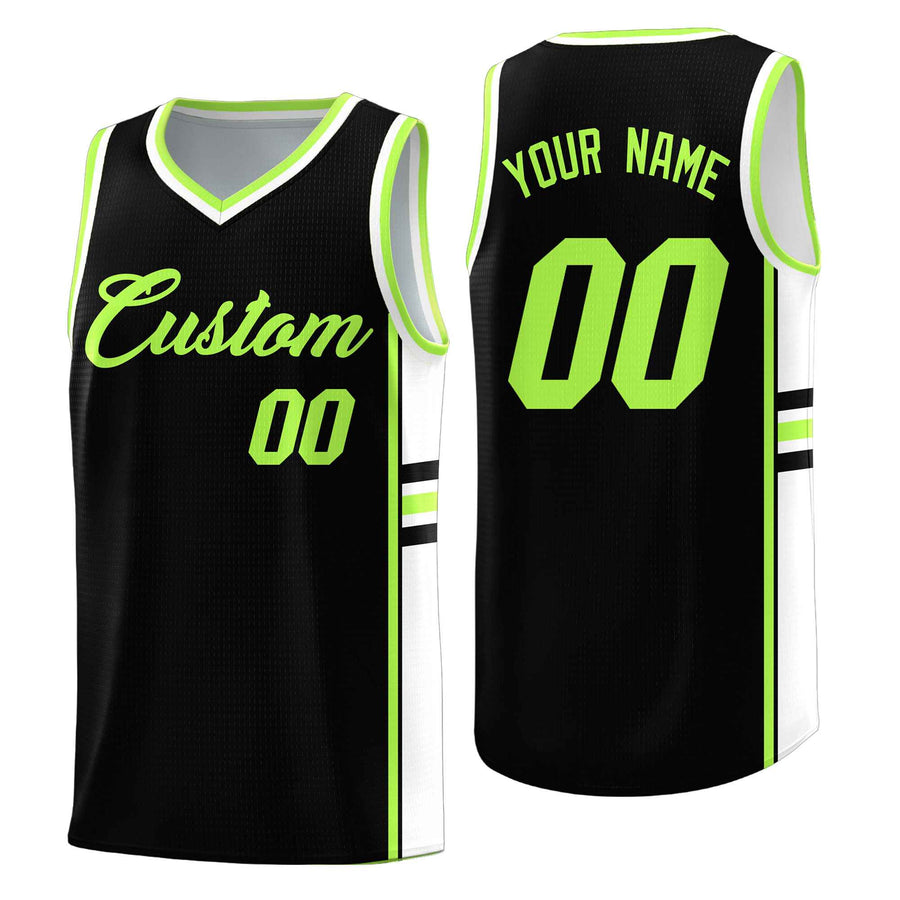Custom Black White Classic Color Block Breathable Varsity Uniform Basketball Jersey | BuyFootballJersey