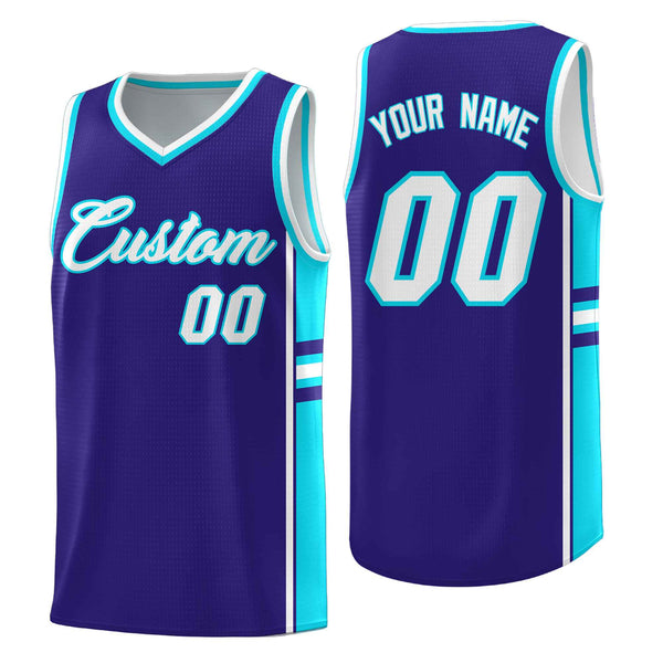 Custom Royal Sky Blue Classic Color Block Lightweight Varsity Uniform Basketball Jersey | BuyFootballJersey