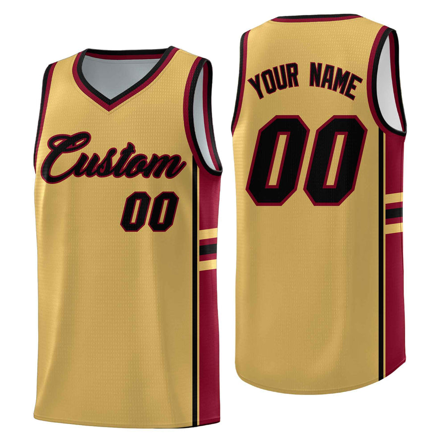 Custom Old Gold Crimson Classic Color Block Lightweight Personalized Uniform Basketball Jersey | BuyFootballJersey
