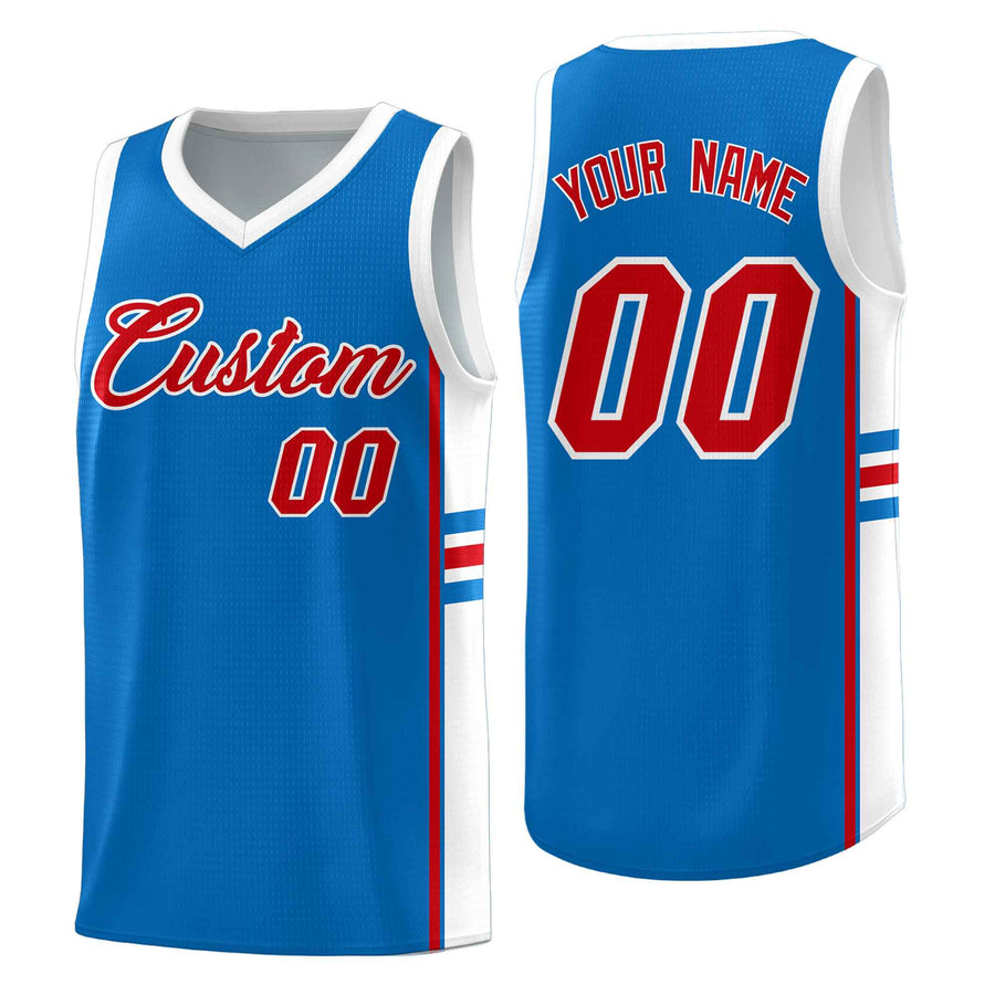 Custom Royal White Classic Color Block Quick-Drying Personalized Uniform Basketball Jersey | BuyFootballJersey