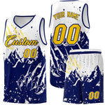 Custom White Navy Snow Mountain Beast Pattern Sports Uniform Basketball Jersey | BuyFootballJersey