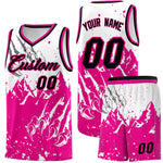 Custom White Pink Snow Mountain Beast Pattern Sports Uniform Basketball Jersey | BuyFootballJersey