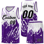 Custom White Purple Snow Mountain Beast Pattern Sports Uniform Basketball Jersey | BuyFootballJersey