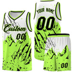 Custom White Fluorescent Green Snow Mountain Beast Pattern Sports Uniform Basketball Jersey | BuyFootballJersey