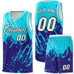 Custom Sky Blue Royal Snow Mountain Beast Pattern Sports Uniform Basketball Jersey | BuyFootballJersey