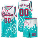 Custom White Aqua Snow Mountain Beast Pattern Sports Uniform Basketball Jersey | BuyFootballJersey
