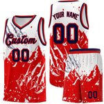 Custom White Red Snow Mountain Beast Pattern Sports Uniform Basketball Jersey | BuyFootballJersey