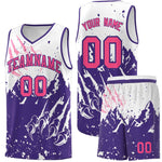 Custom White Purple Snow Mountain Beast Pattern Sports Uniform Basketball Jersey | BuyFootballJersey