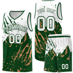 Custom White Green Snow Mountain Beast Pattern Sports Uniform Basketball Jersey | BuyFootballJersey
