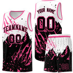 Custom White Pink Snow Mountain Beast Pattern Sports Uniform Basketball Jersey | BuyFootballJersey