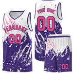 Custom White Purple Snow Mountain Beast Pattern Sports Uniform Basketball Jersey | BuyFootballJersey