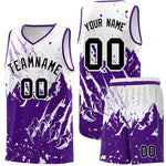 Custom White Purple Snow Mountain Beast Pattern Sports Uniform Basketball Jersey | BuyFootballJersey