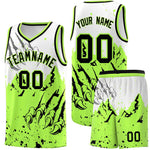 Custom White Fluorescent Green Snow Mountain Beast Pattern Sports Uniform Basketball Jersey | BuyFootballJersey