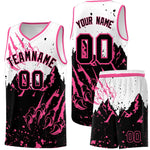 Custom White Pink Snow Mountain Beast Pattern Sports Uniform Basketball Jersey | BuyFootballJersey